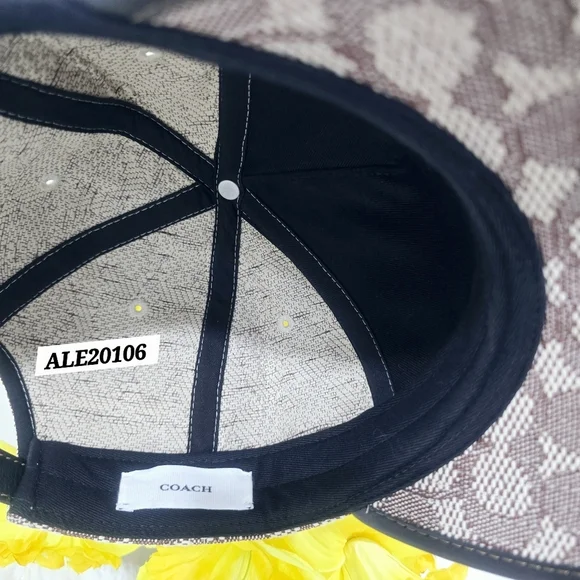 Coach Black and Brown Patterned Hat Unisex - Picture 5 of 10